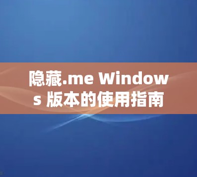 隐藏.me Windows 版本的使用指南