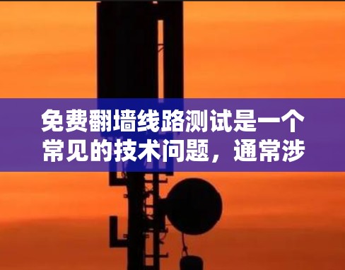 免费翻墙线路测试是一个常见的技术问题，通常涉及模拟访问网站或服务器的网络连接方式。以下是一些可以尝试的免费翻墙工具和方法